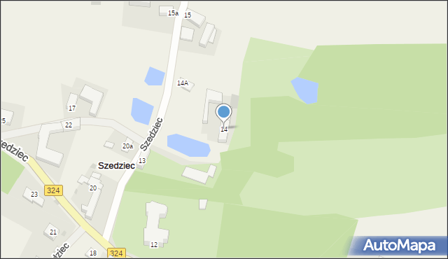 Szedziec, Szedziec, 14, mapa Szedziec