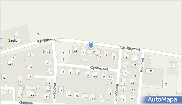 Szeligi, Szeligowska, 30, mapa Szeligi