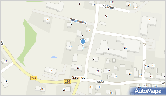 Szemud, Szkolna, 1, mapa Szemud