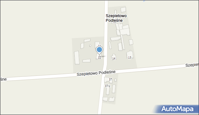 Szepietowo Podleśne, Szepietowo Podleśne, 12, mapa Szepietowo Podleśne