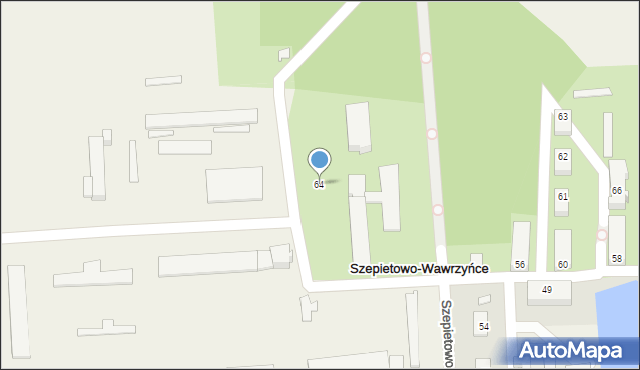 Szepietowo-Wawrzyńce, Szepietowo-Wawrzyńce, 64, mapa Szepietowo-Wawrzyńce