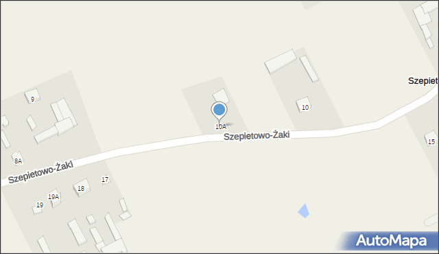 Szepietowo-Żaki, Szepietowo-Żaki, 10A, mapa Szepietowo-Żaki