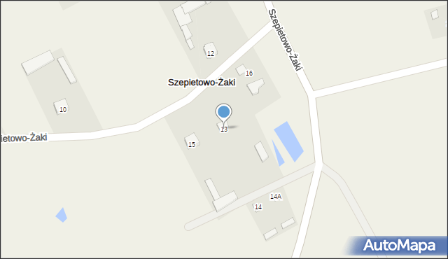 Szepietowo-Żaki, Szepietowo-Żaki, 13, mapa Szepietowo-Żaki