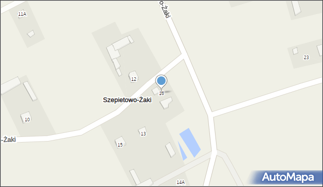 Szepietowo-Żaki, Szepietowo-Żaki, 16, mapa Szepietowo-Żaki