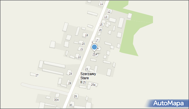 Szerzawy, Szerzawy, 21A, mapa Szerzawy