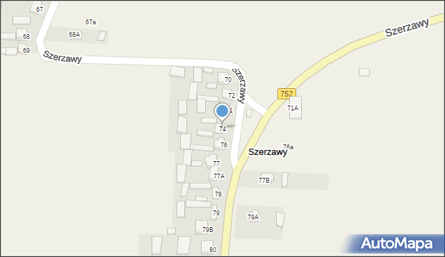 Szerzawy, Szerzawy, 74, mapa Szerzawy