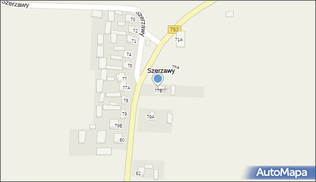 Szerzawy, Szerzawy, 77B, mapa Szerzawy