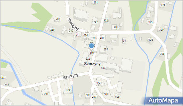 Szerzyny, Szerzyny, 107, mapa Szerzyny