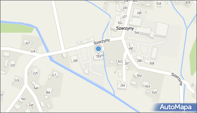 Szerzyny, Szerzyny, 524, mapa Szerzyny