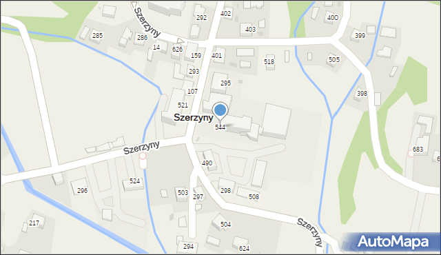 Szerzyny, Szerzyny, 544, mapa Szerzyny