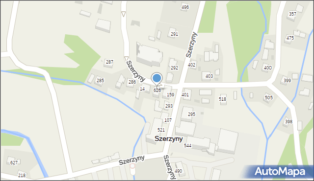 Szerzyny, Szerzyny, 626, mapa Szerzyny