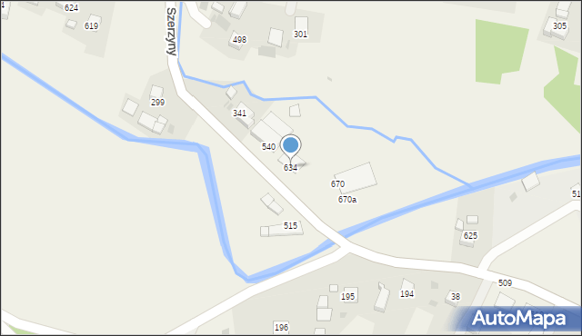 Szerzyny, Szerzyny, 634, mapa Szerzyny