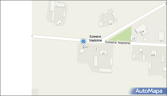 Szewce Nadolne, Szewce Nadolne, 8, mapa Szewce Nadolne