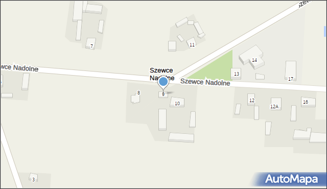 Szewce Nadolne, Szewce Nadolne, 9, mapa Szewce Nadolne