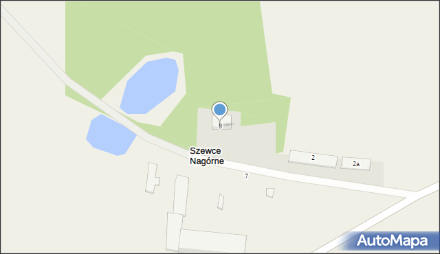 Szewce Nagórne, Szewce Nagórne, 8, mapa Szewce Nagórne