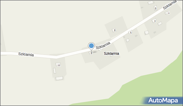 Szklarnia, Szklarnia, 9, mapa Szklarnia