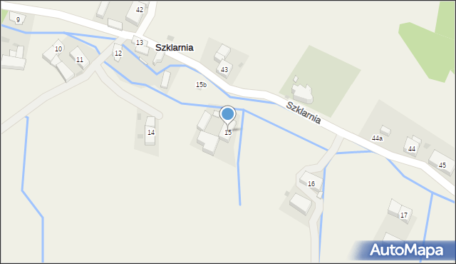 Szklarnia, Szklarnia, 15, mapa Szklarnia