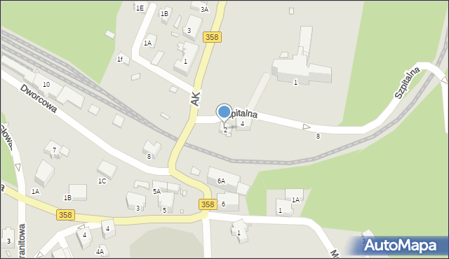 Szklarska Poręba, Szpitalna, 2, mapa Szklarska Poręba