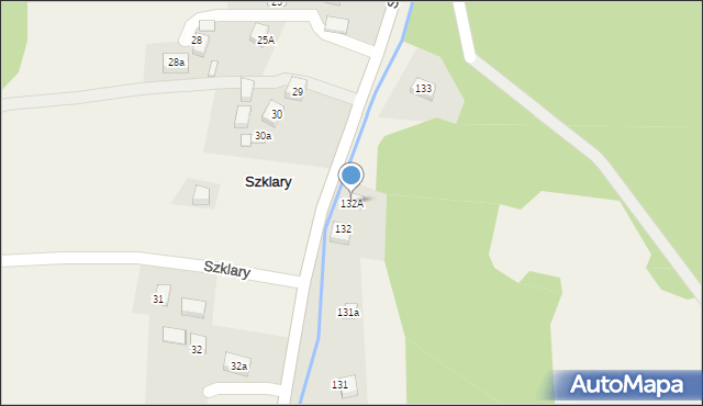 Szklary, Szklary, 132A, mapa Szklary