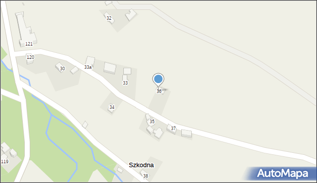 Szkodna, Szkodna, 36, mapa Szkodna