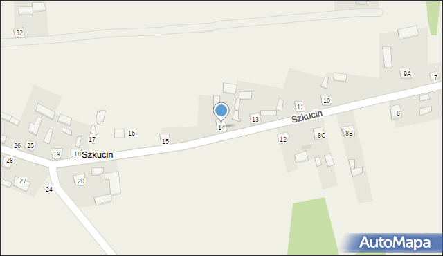 Szkucin, Szkucin, 14, mapa Szkucin