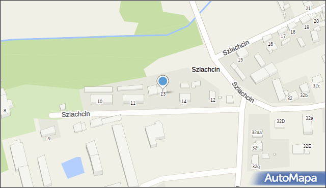 Szlachcin, Szlachcin, 13, mapa Szlachcin