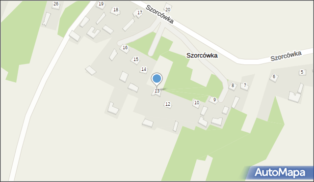 Szorcówka, Szorcówka, 13, mapa Szorcówka