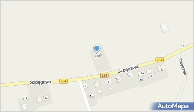 Szpęgawa, Szpęgawa, 13D, mapa Szpęgawa