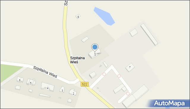 Szpitalna Wieś, Szpitalna Wieś, 1, mapa Szpitalna Wieś
