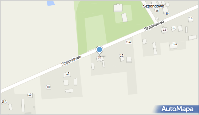 Szpondowo, Szpondowo, 16, mapa Szpondowo