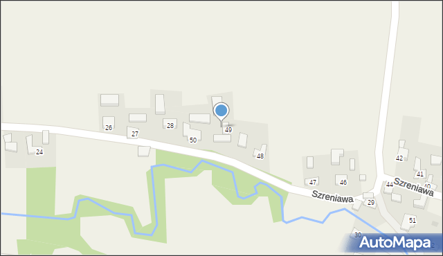 Szreniawa, Szreniawa, 49a, mapa Szreniawa