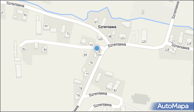 Szreniawa, Szreniawa, 75, mapa Szreniawa