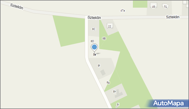 Szteklin, Szteklin, 8e, mapa Szteklin