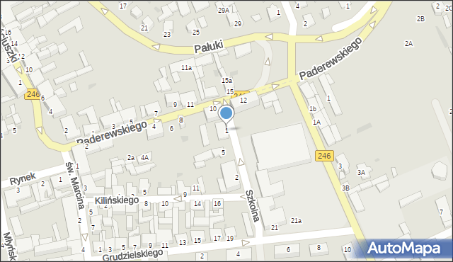 Szubin, Szkolna, 1, mapa Szubin