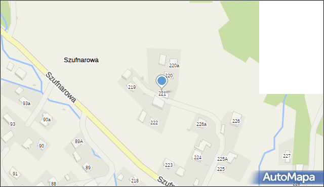 Szufnarowa, Szufnarowa, 221, mapa Szufnarowa