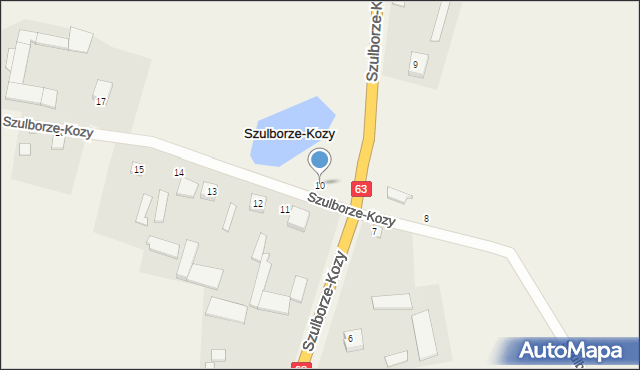 Szulborze-Kozy, Szulborze-Kozy, 10, mapa Szulborze-Kozy