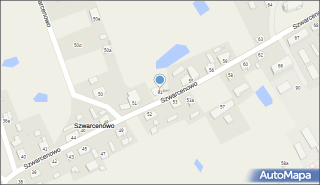 Szwarcenowo, Szwarcenowo, 91, mapa Szwarcenowo