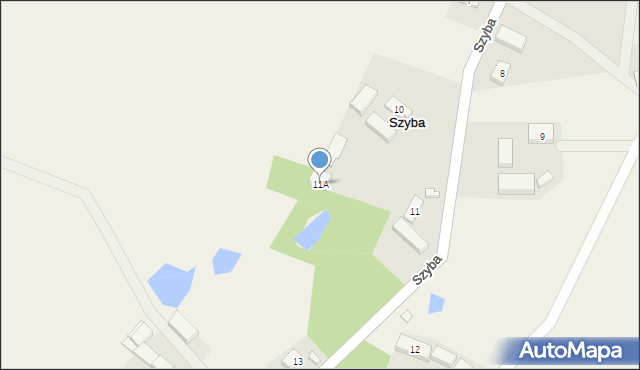 Szyba, Szyba, 11A, mapa Szyba