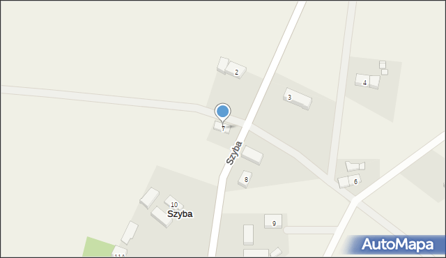 Szyba, Szyba, 7, mapa Szyba