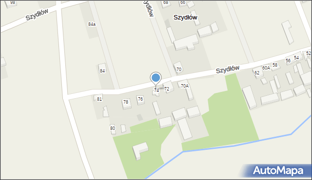 Szydłów, Szydłów, 74, mapa Szydłów