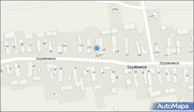 Szydłowice, Szydłowice, 104, mapa Szydłowice