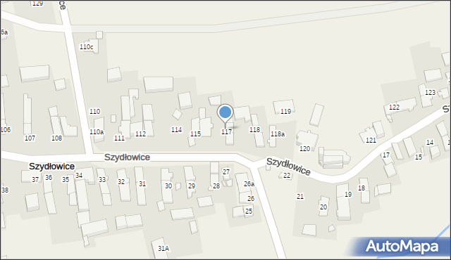 Szydłowice, Szydłowice, 117, mapa Szydłowice