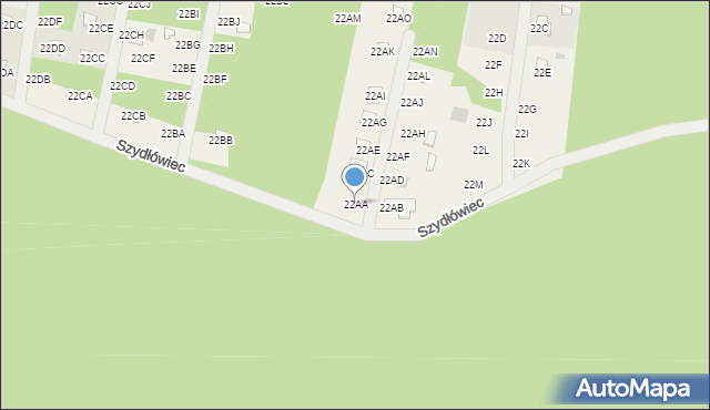 Szydłówiec, Szydłówiec, 22AA, mapa Szydłówiec