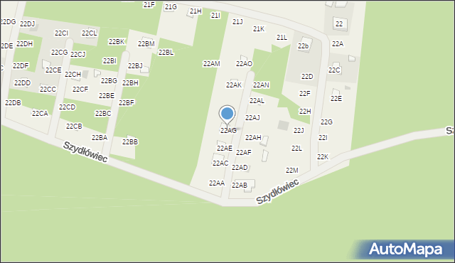 Szydłówiec, Szydłówiec, 22AG, mapa Szydłówiec