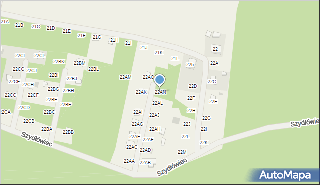 Szydłówiec, Szydłówiec, 22AN, mapa Szydłówiec