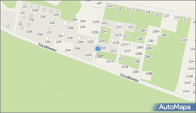 Szydłówiec, Szydłówiec, 22DB, mapa Szydłówiec