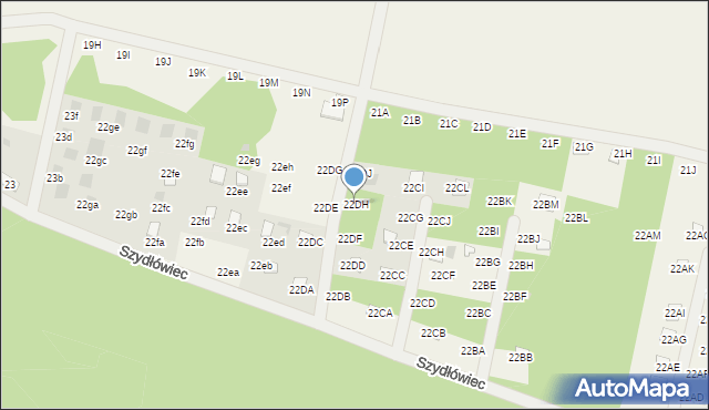 Szydłówiec, Szydłówiec, 22DH, mapa Szydłówiec