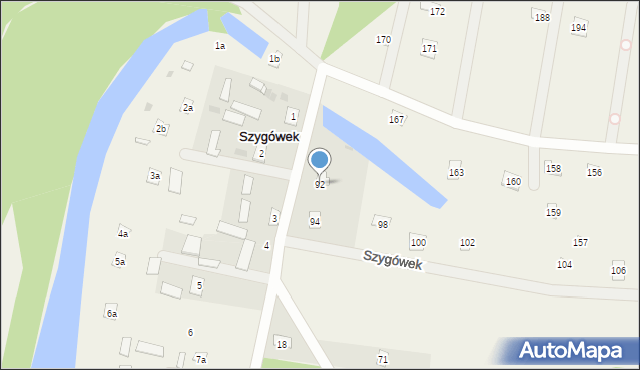 Szygówek, Szygówek, 92, mapa Szygówek