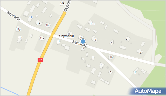 Szymanki, Szymanki, 9, mapa Szymanki