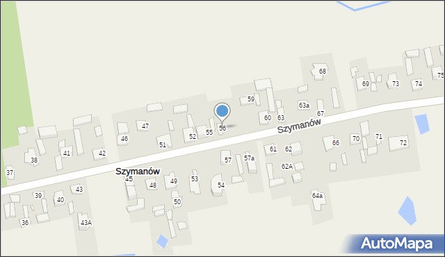 Szymanów, Szymanów, 56, mapa Szymanów